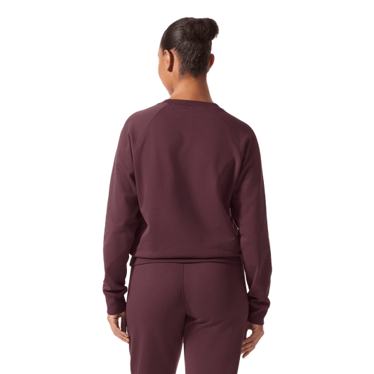 Women's Dark Burgundy NOBULL Crew Back Waist Up Angle.