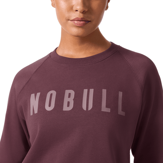 Women's Dark Burgundy NOBULL Crew Front Detail Angle.