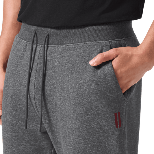 Men's Dark Gray Heather Port NOBULL Jogger Pocket Detail Angle.