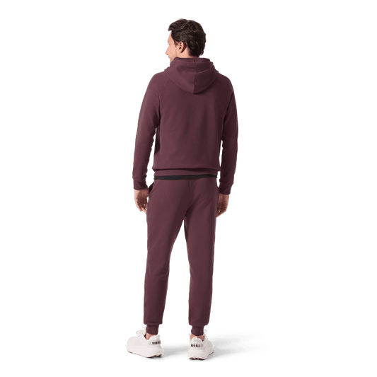 Men's Dark Burgundy NOBULL Jogger Back Full Body Angle.