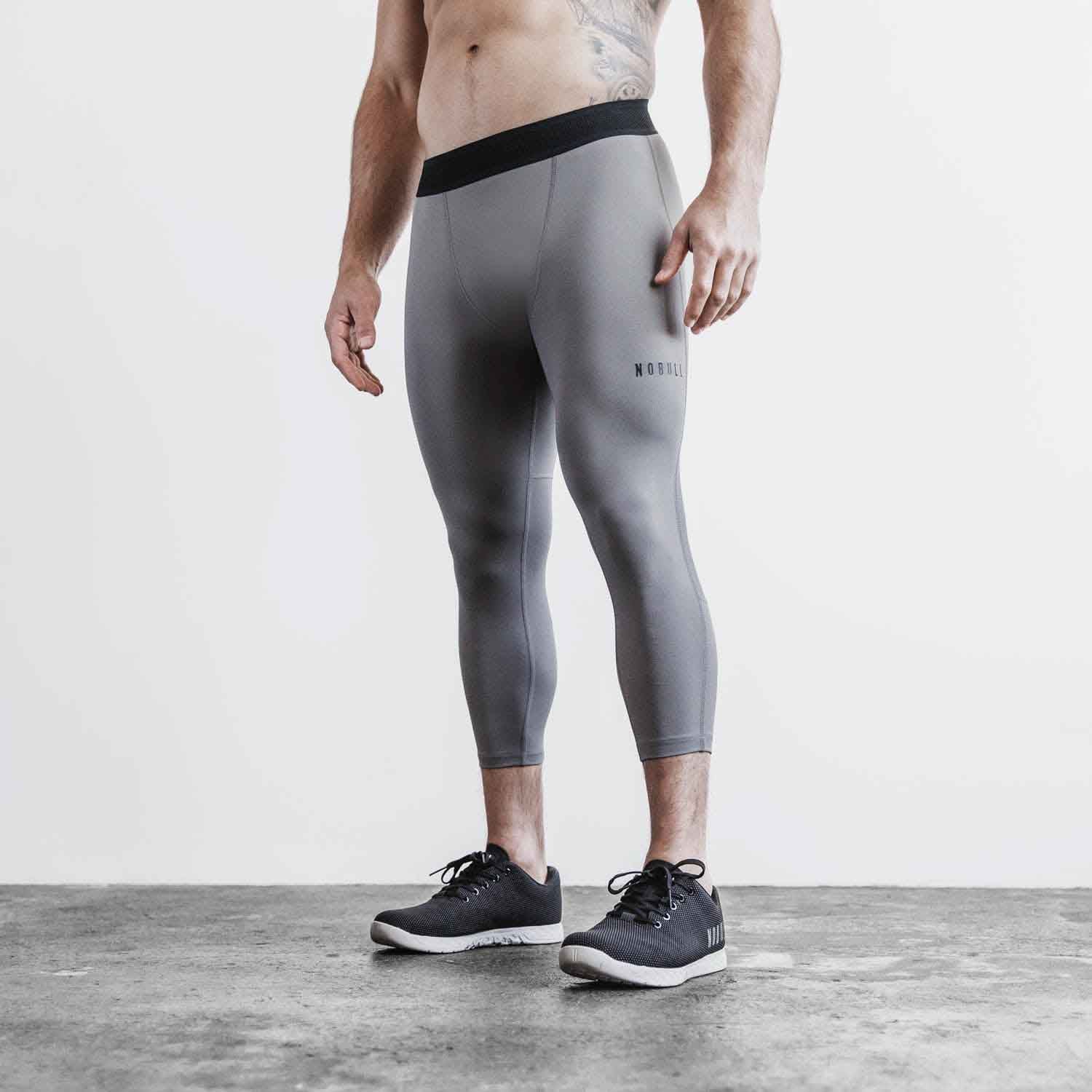Mens Athletic Dry Fit Compression Pants Ankle Length 4 Way Stretch
