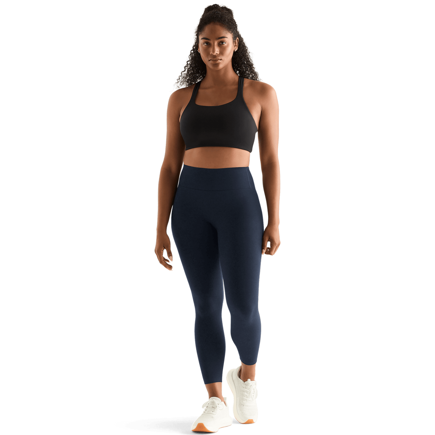 Night Navy Women's High-Rise Matte Tight 25" Front Angle.