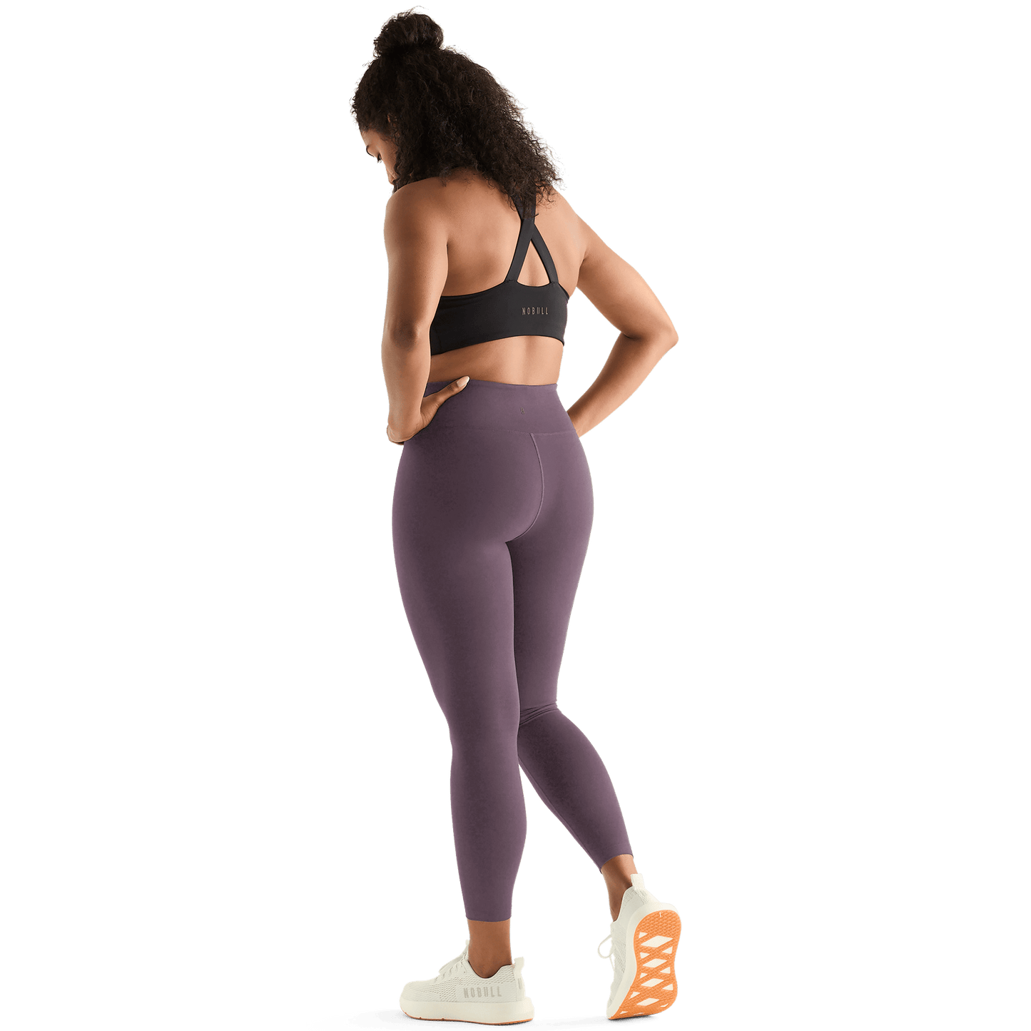 Black Plum Women's High-Rise Matte Tight 25" Back Angle.