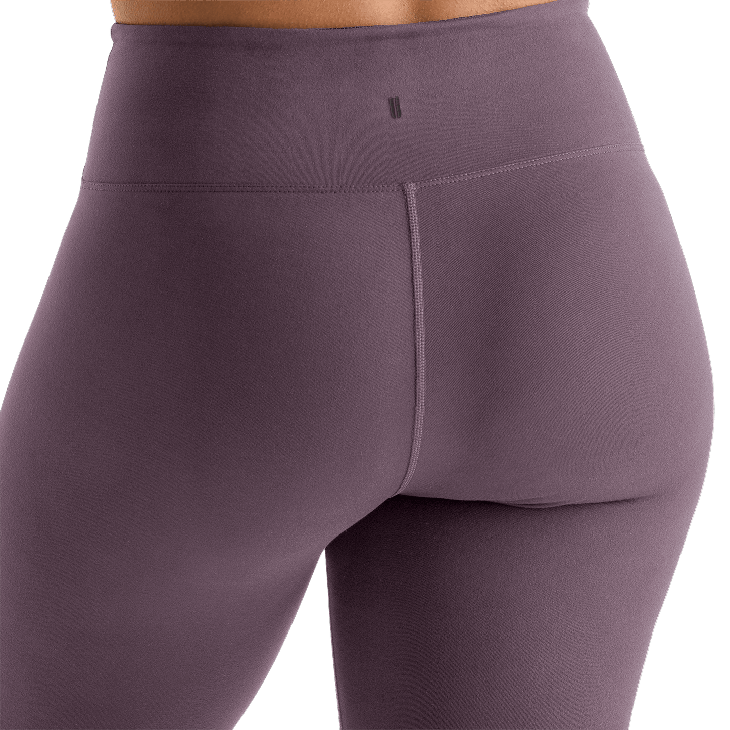 Black Plum Women's High-Rise Matte Tight 25" Back Detail Angle.