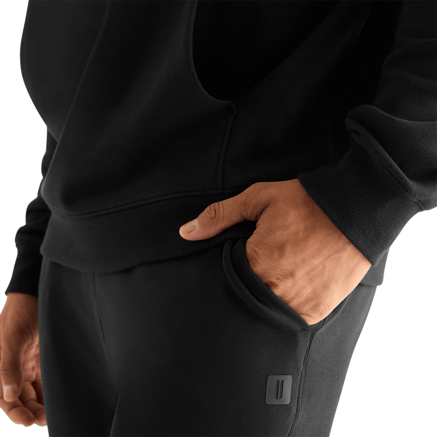 Men's Black NOBULL Hoodie Detail Angle.