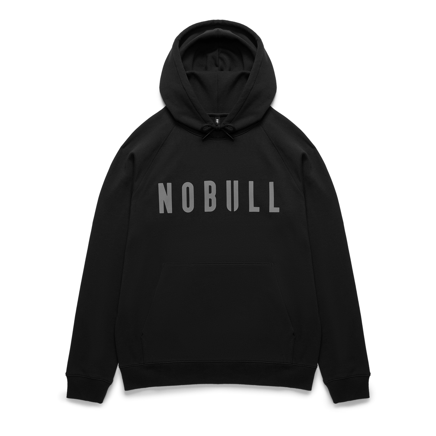 Men's Black NOBULL Hoodie Flat Lay Angle.