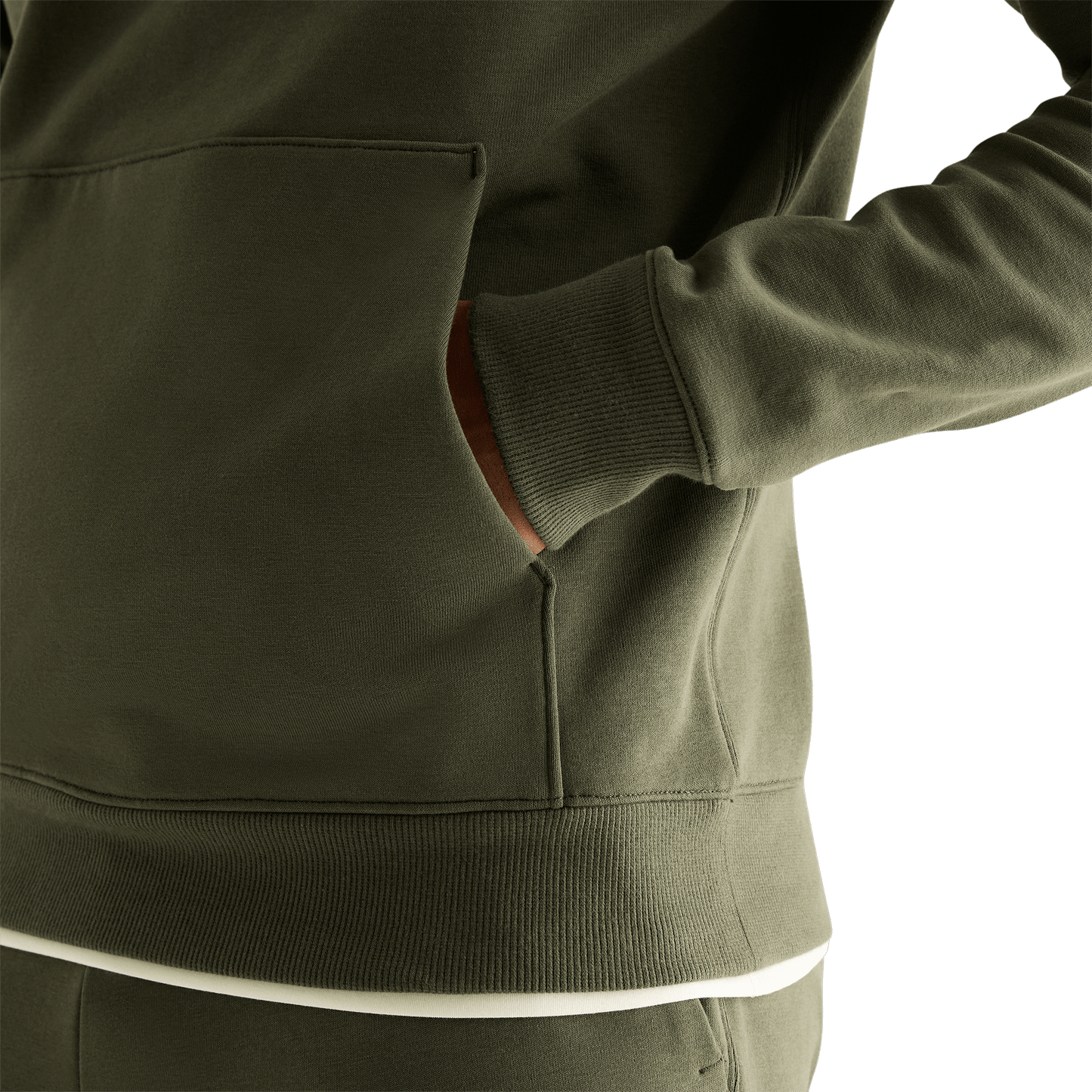 Men's Dark Army NOBULL Hoodie Detail Angle.