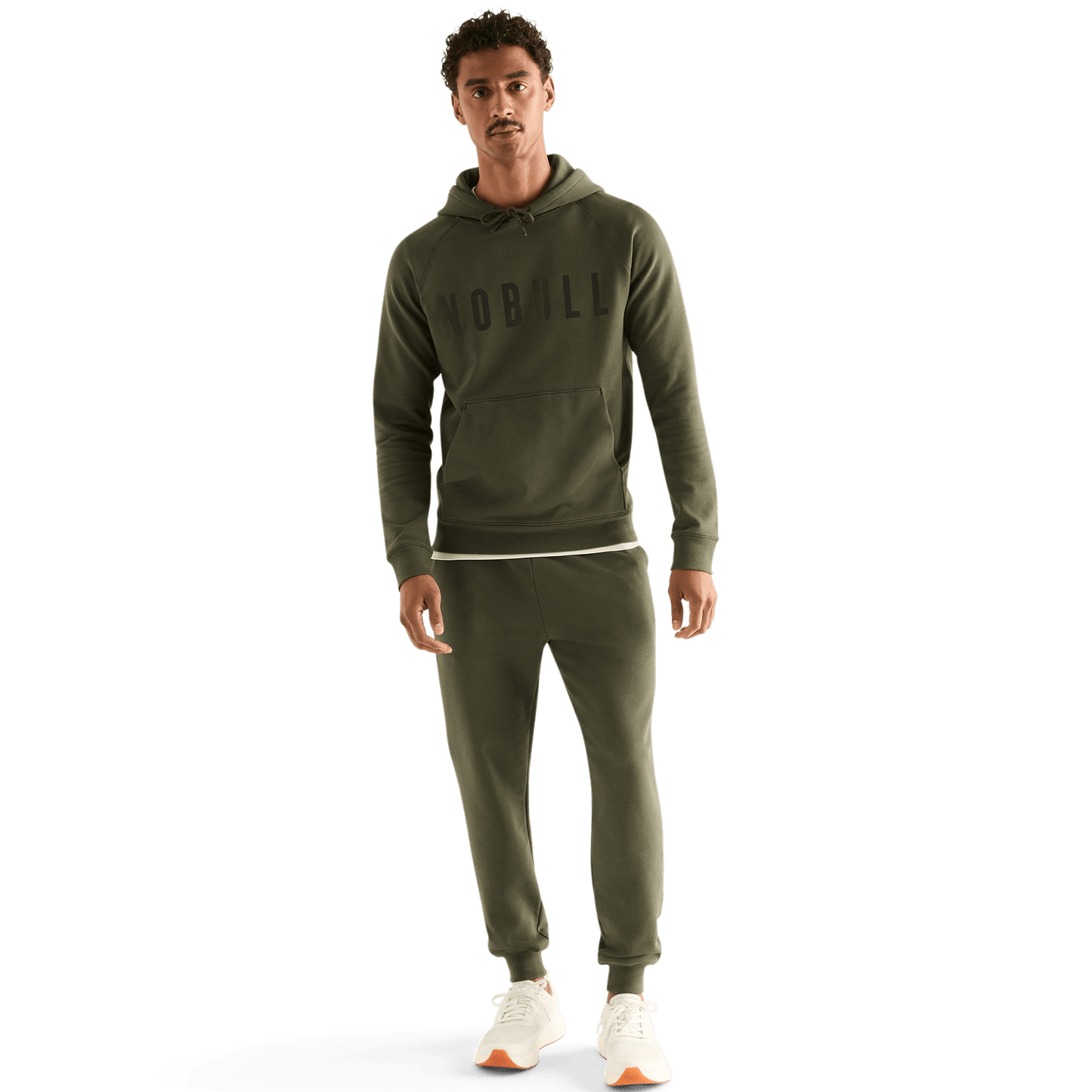 Men's Dark Army NOBULL Hoodie Front Full Angle.