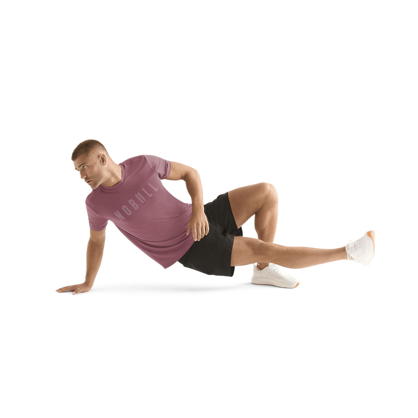 Shadow Rose Men's NOBULL Tee Action Shot Angle.