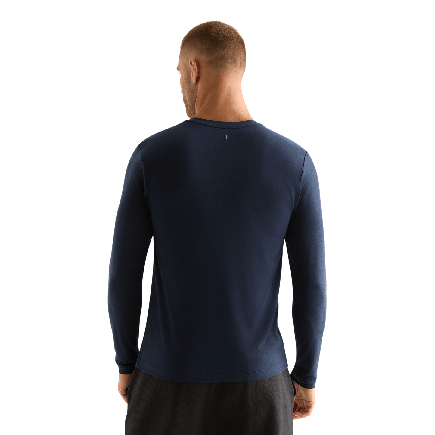 Night Navy Men's NOBULL Long Sleeve Tee Back Angle.