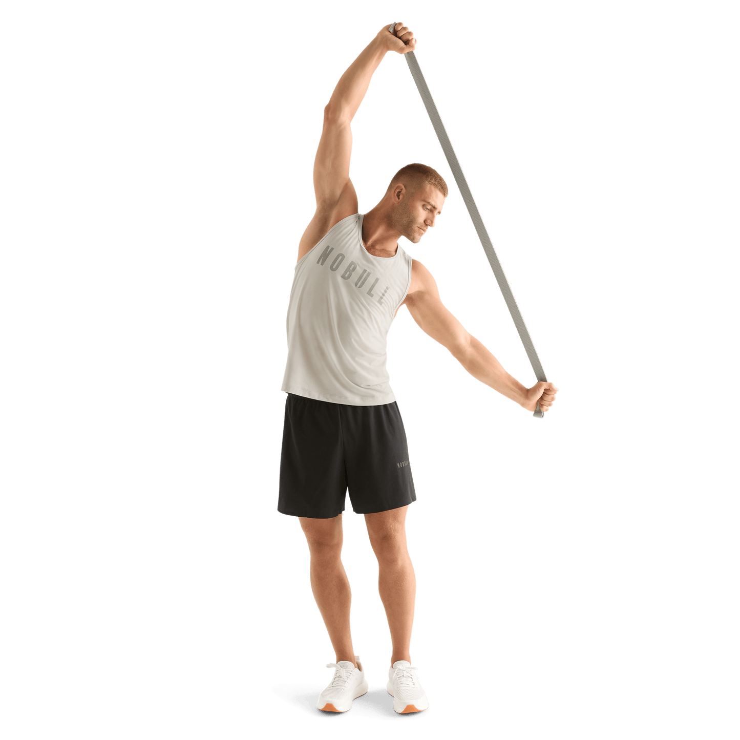 Crater Grey Men's NOBULL Tank Action Shot Angle.