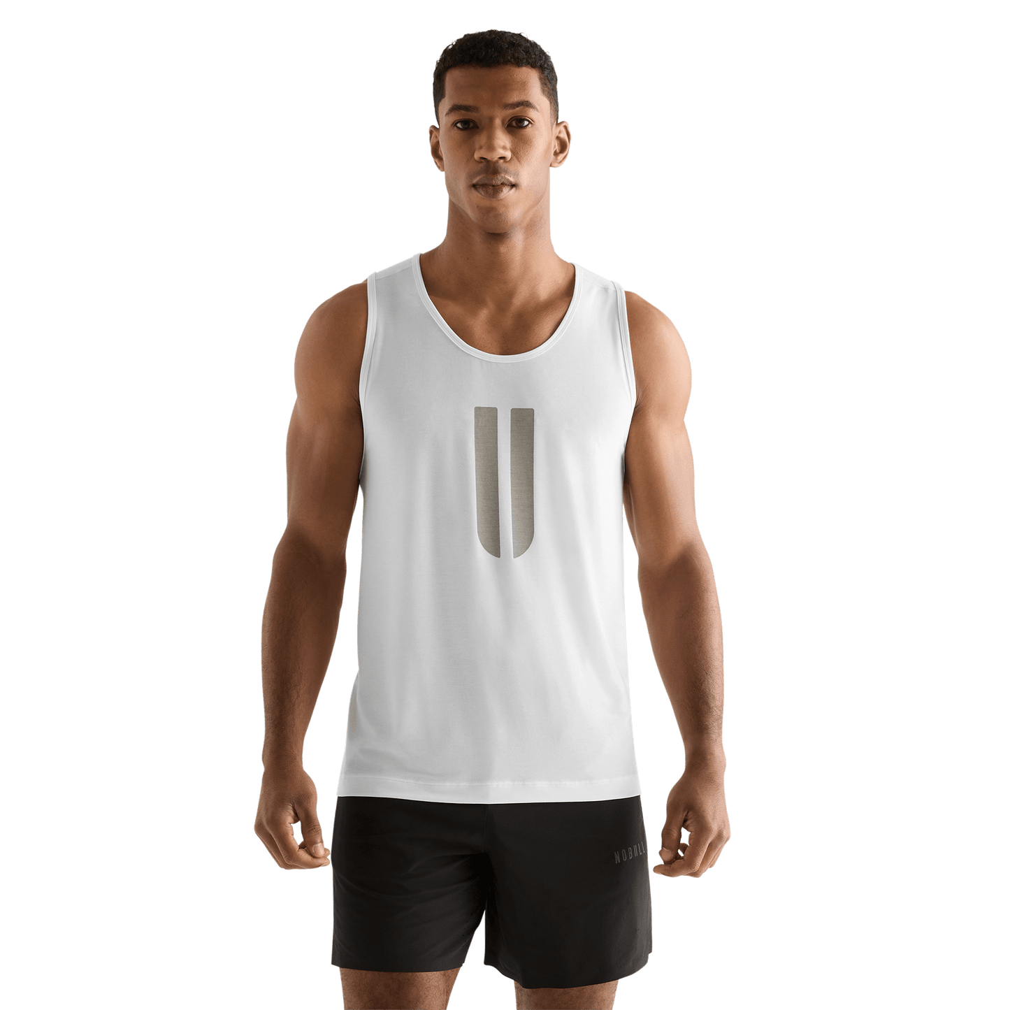 White Men's U Tank Front Angle.