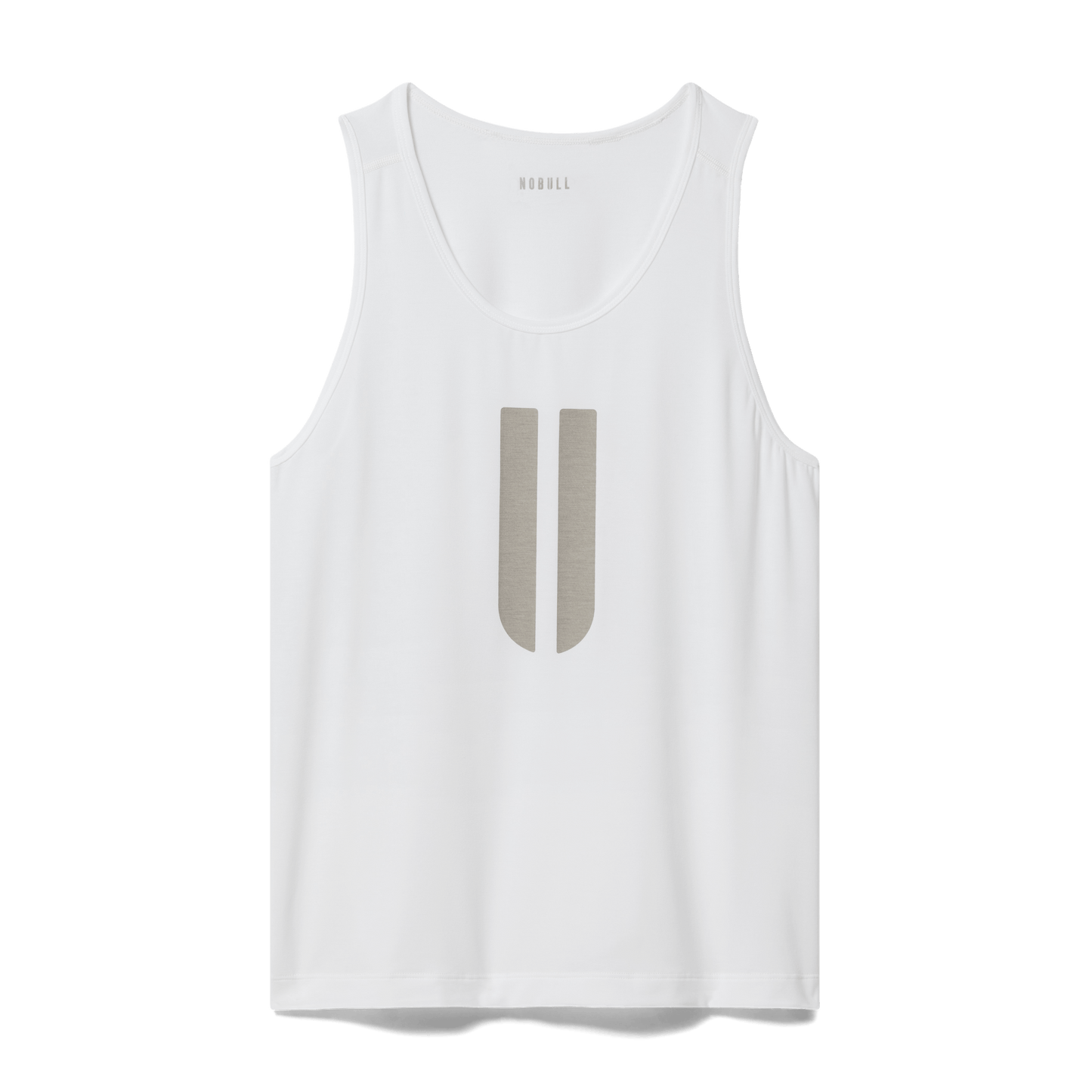 White Men's U Tank Silhouette Angle.