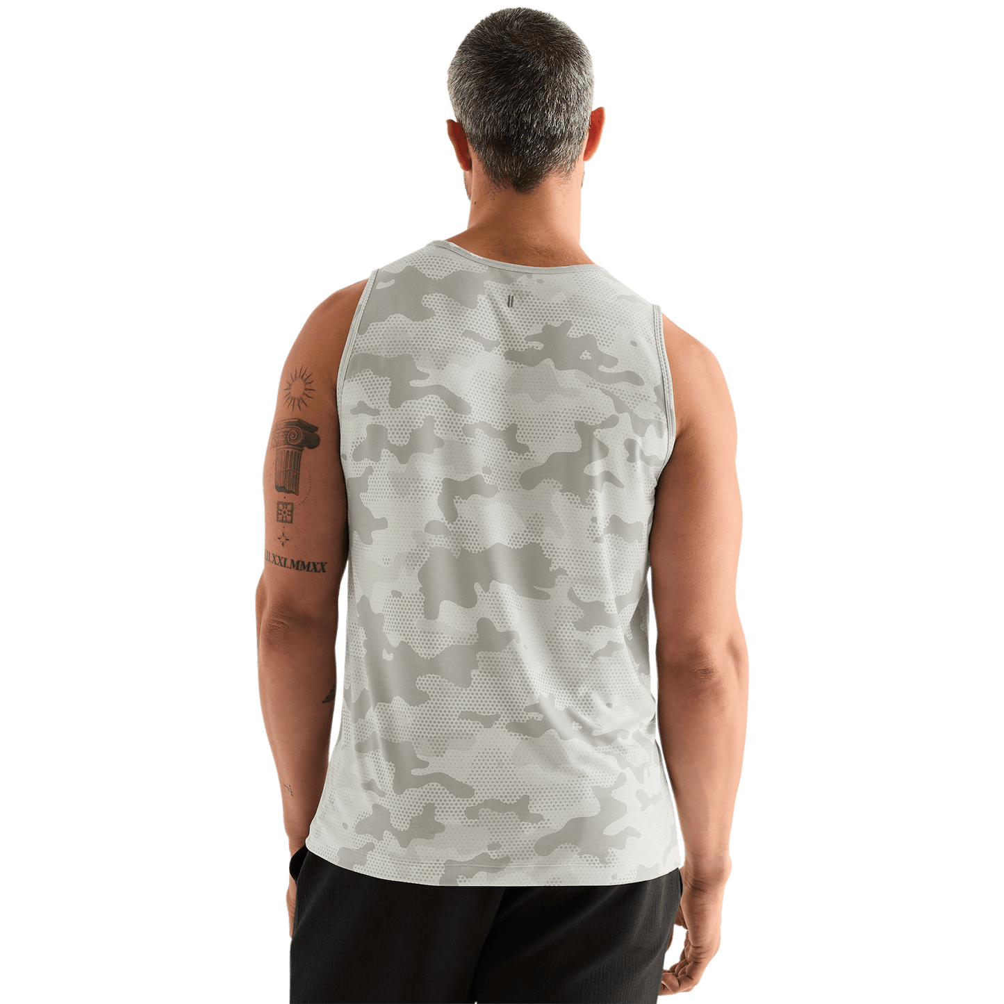 Light Grey Camo Men's NOBULL Tank Back Angle.