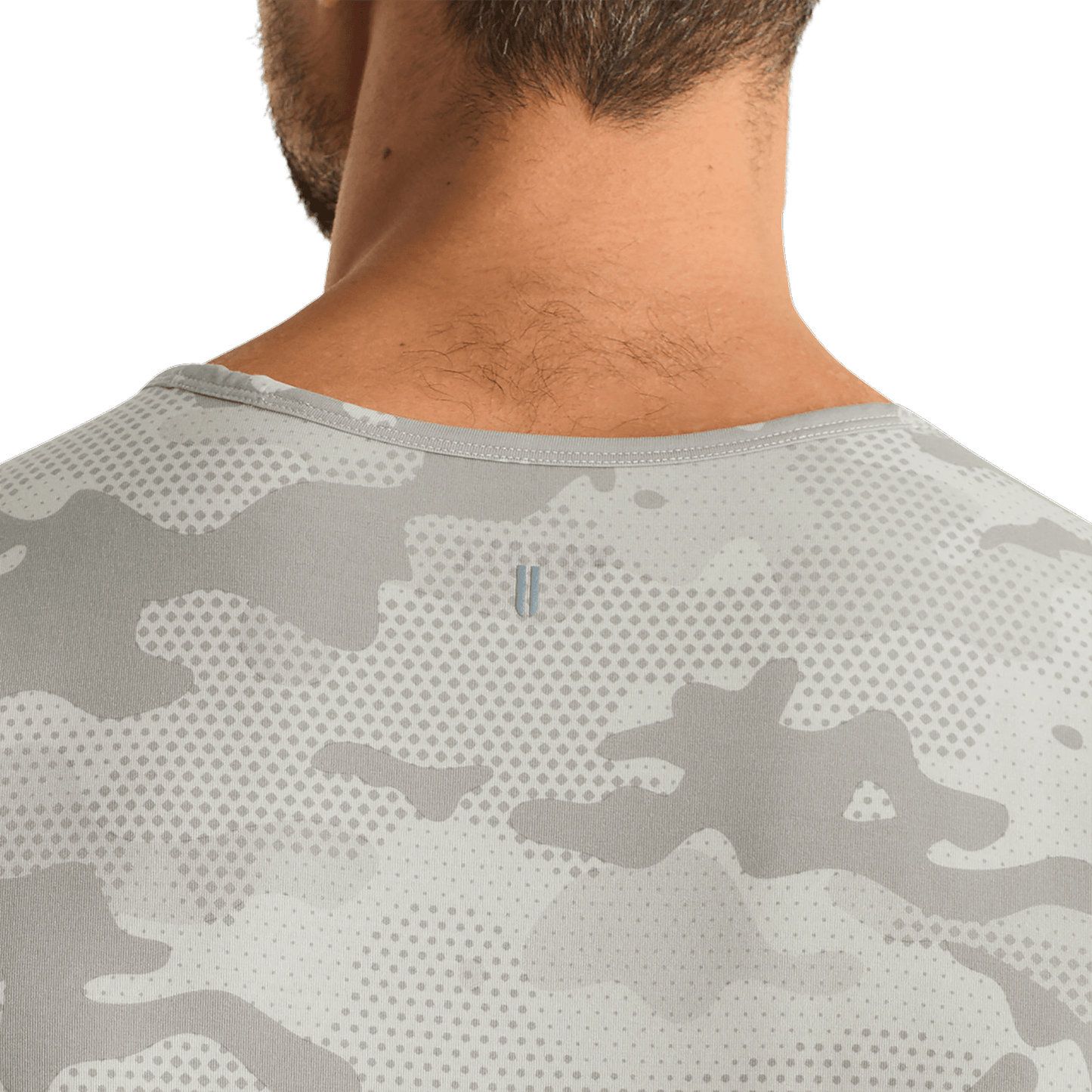 Light Grey Camo Men's NOBULL Tank Back Detail Angle.