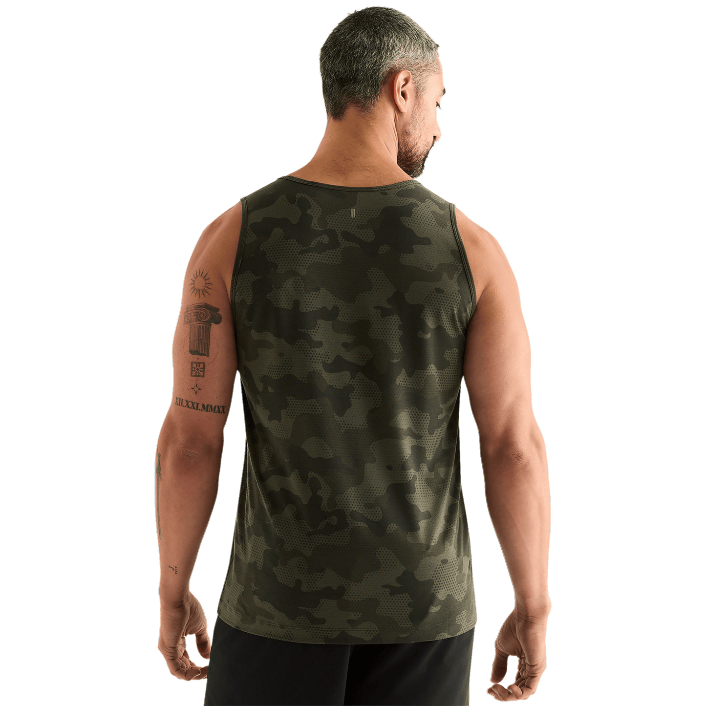 Dark Army Camo Men's NOBULL Tank Back Angle.