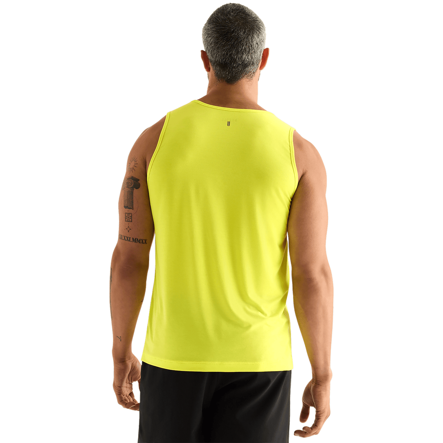 Neon Yellow Men's NOBULL Tank Back Angle.