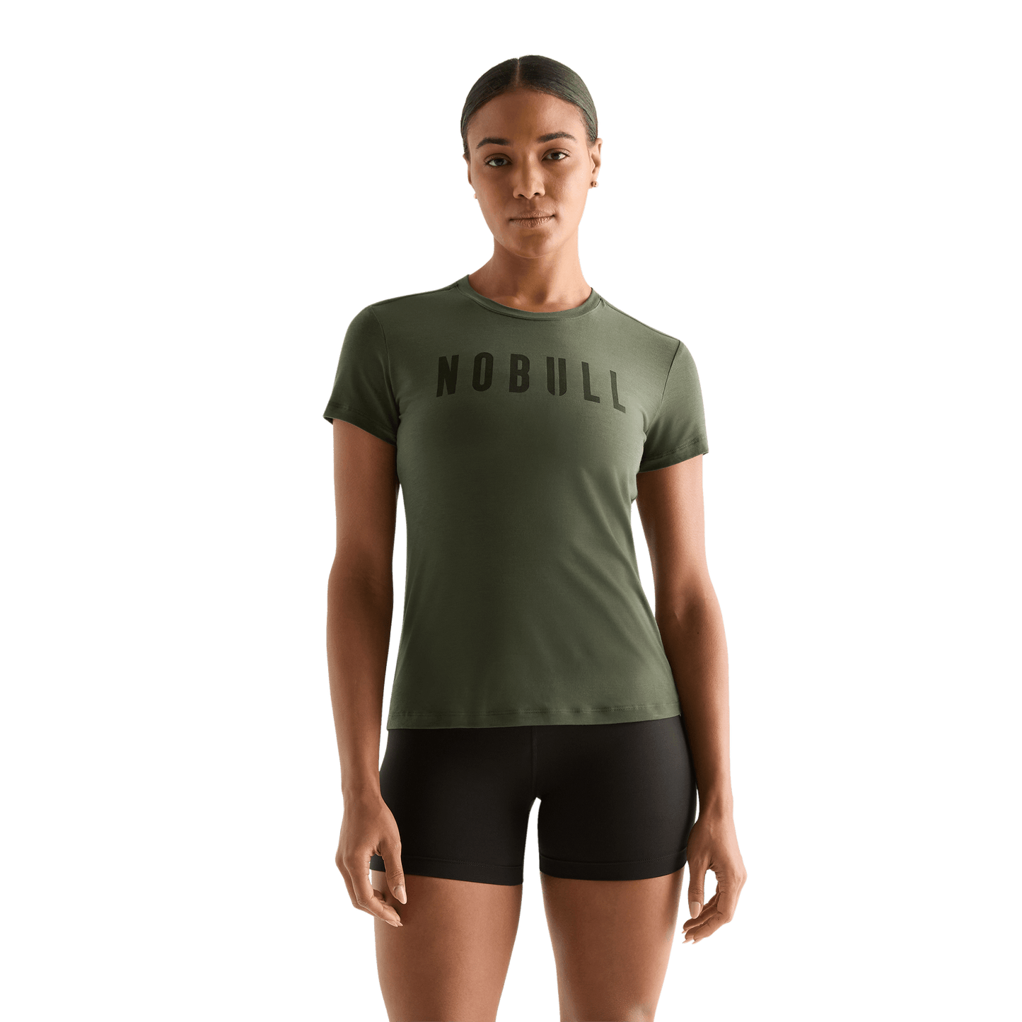 Dark Army Women's NOBULL Tee Front Angle.
