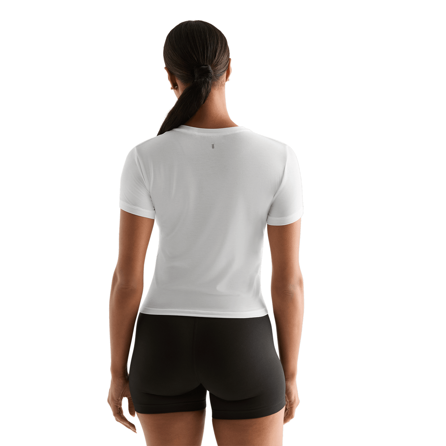 White Women's NOBULL Fitted Tee Back Angle.