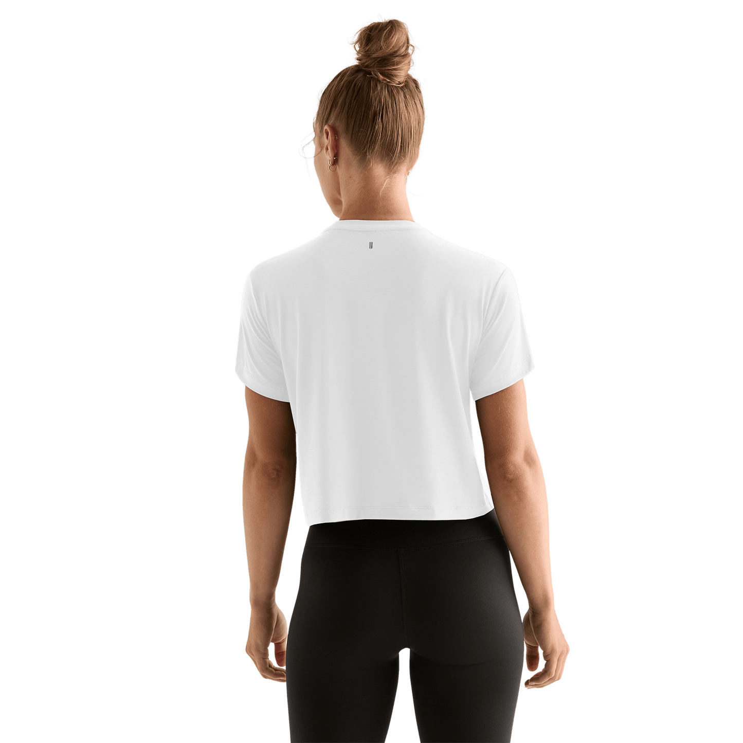 White Women's NOBULL Boxy Tee Back Angle.