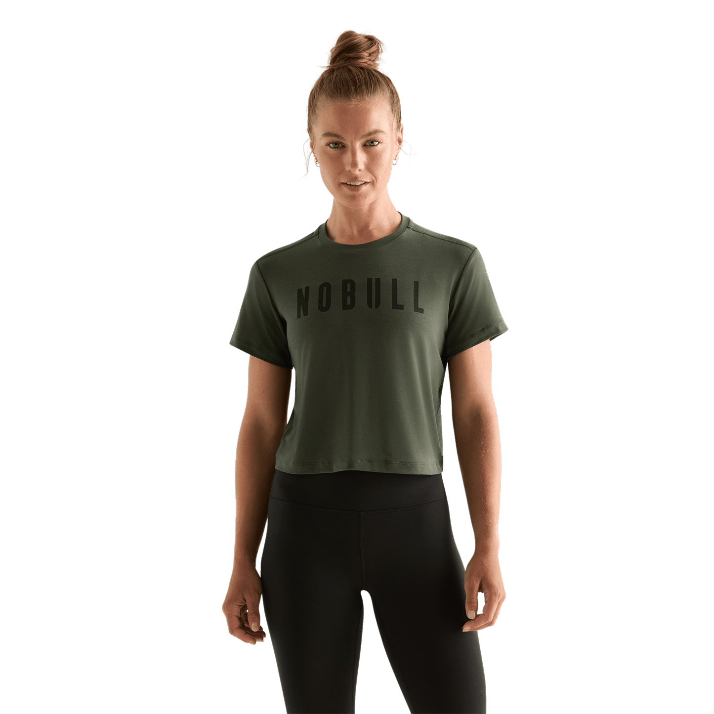 Dark Army Women's NOBULL Boxy Tee Front Angle.