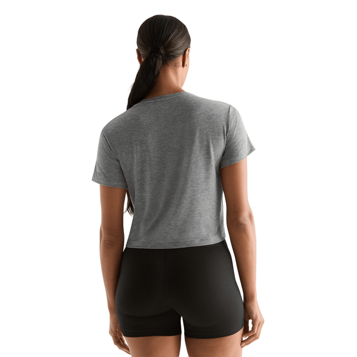 Heather Gray Women's NOBULL Boxy Tee Back Angle.