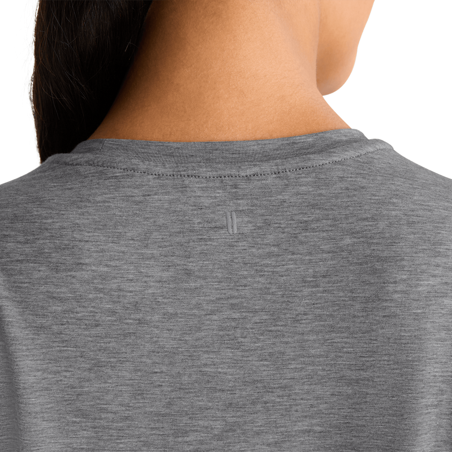 Heather Gray Women's NOBULL Boxy Tee U Logo Angle.