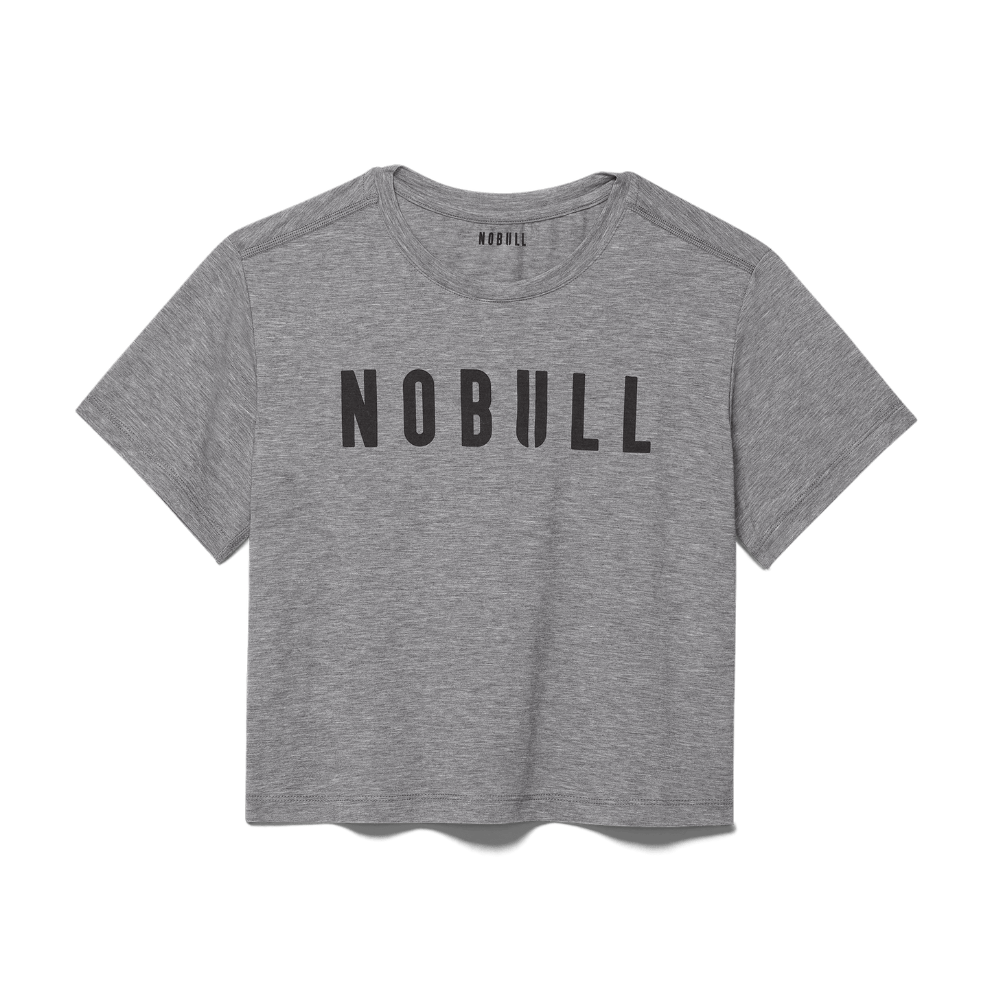Heather Gray Women's NOBULL Boxy Tee Silhouette Angle.