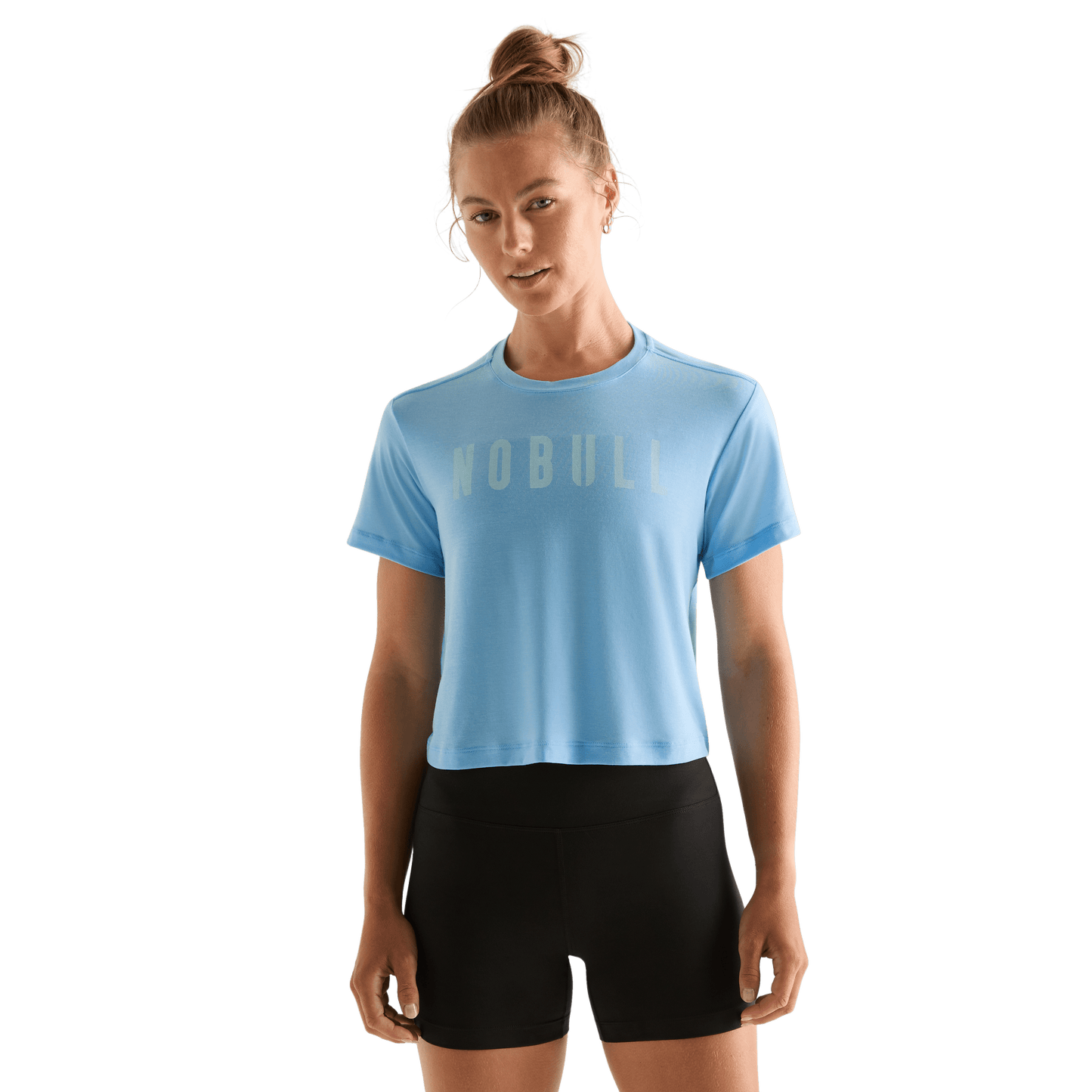 Alaskan Blue Women's NOBULL Boxy Tee Front Angle.