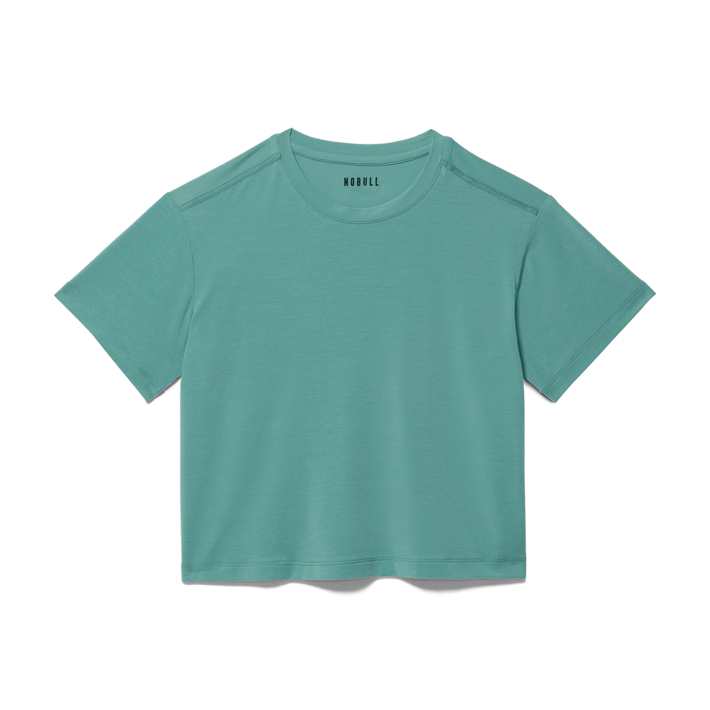 Oil Blue Women's Unbranded Boxy Tee Silhouette Angle.