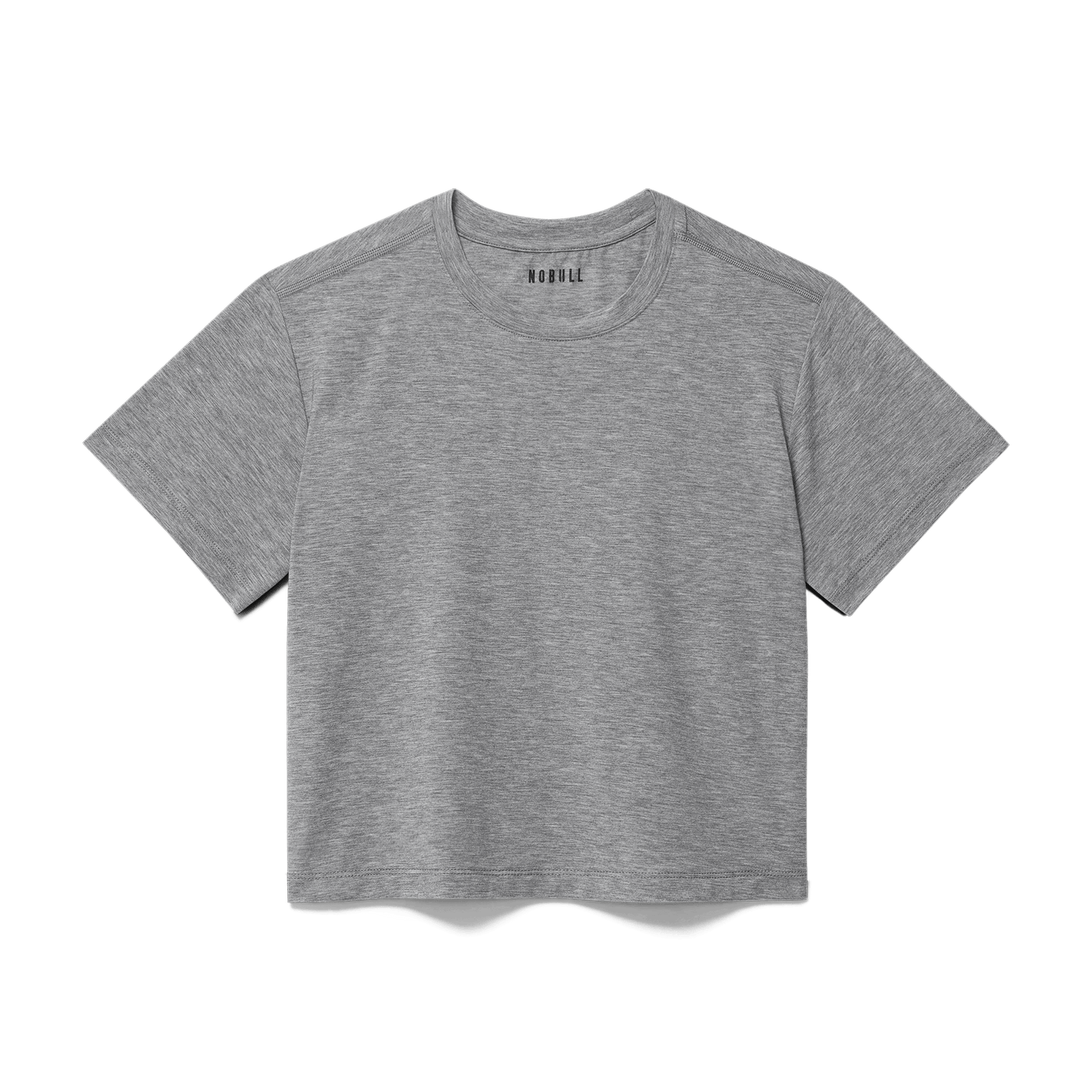 Heather Gray Women's Boxy Tee Silhouette Angle.