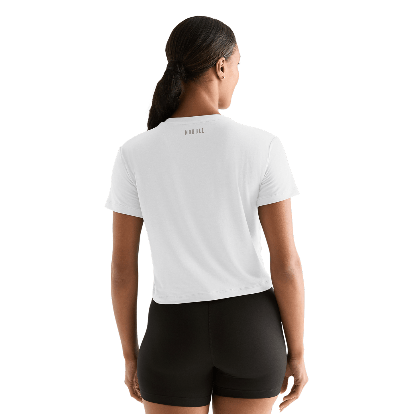 White Women's Boxy Tee Back Angle.