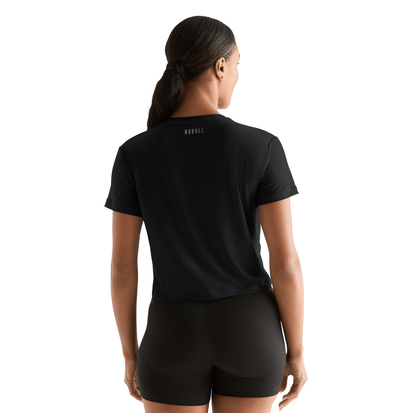 Black Women's Boxy Tee Back Angle.