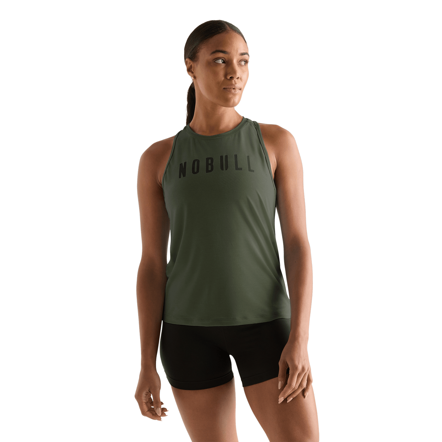 Dark Army Women's NOBULL High-Neck Tank Front Angle.