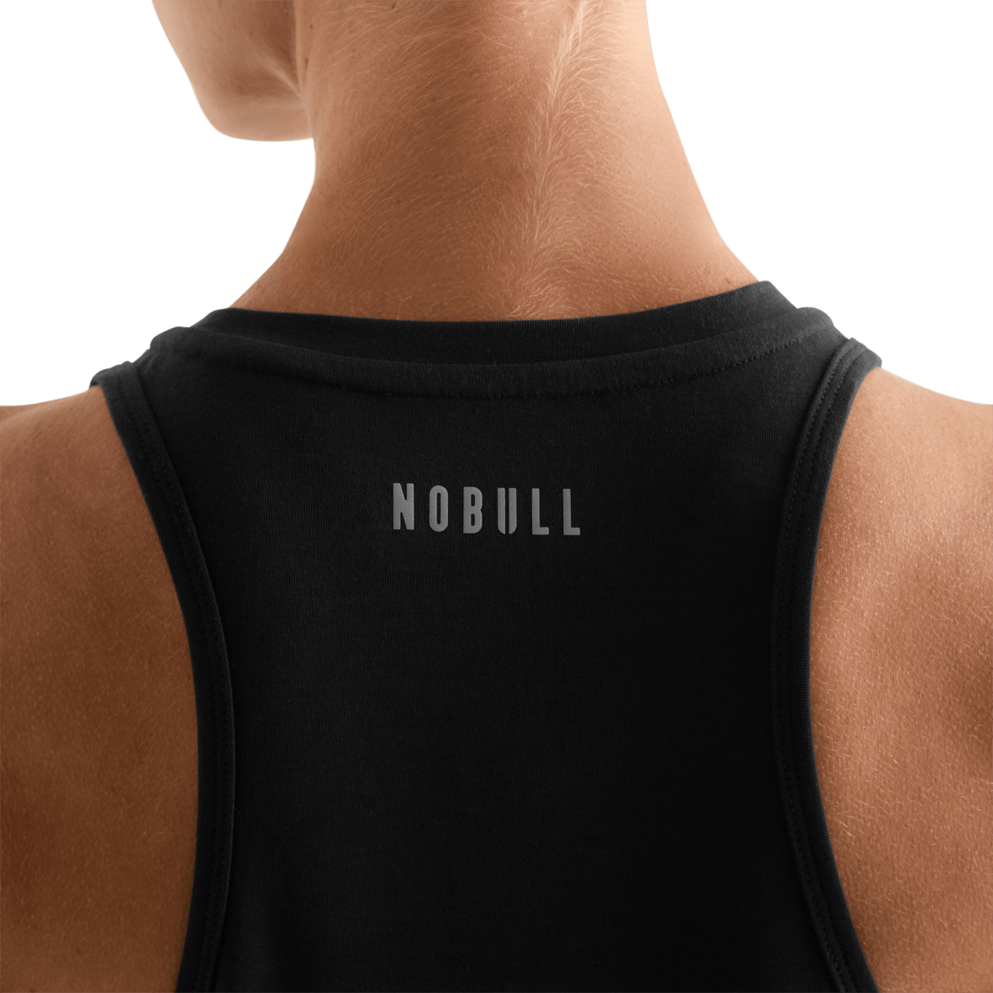 Black Women's High-Neck Tank NOBULL Logo Angle.