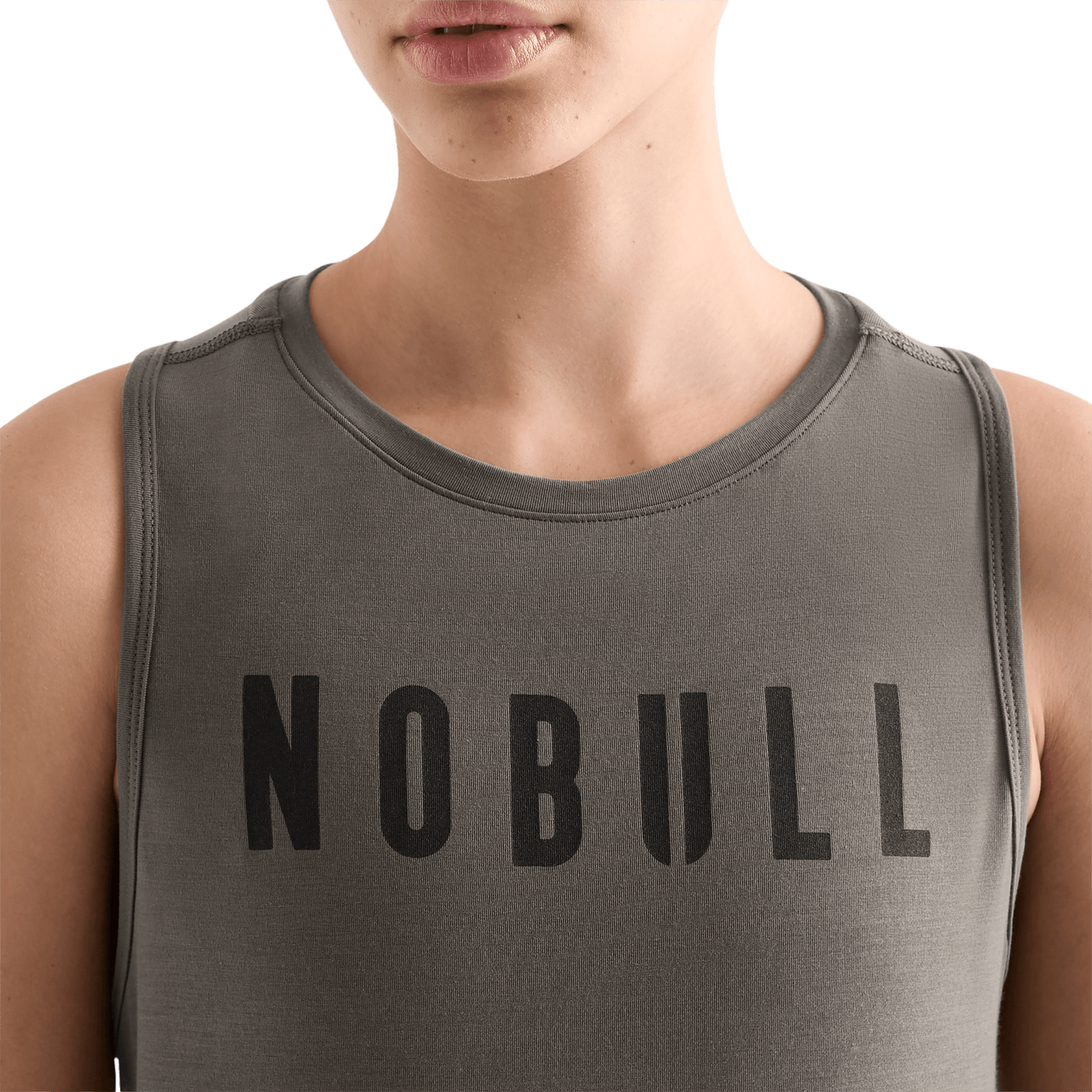 Women's Dark Fallen Rock NOBULL Muscle Tank Logo Detail