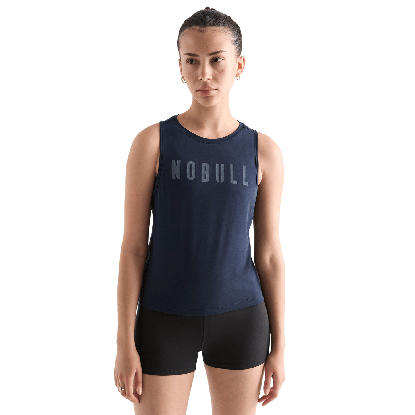 Women's Night Navy NOBULL Muscle Tank Front Angle