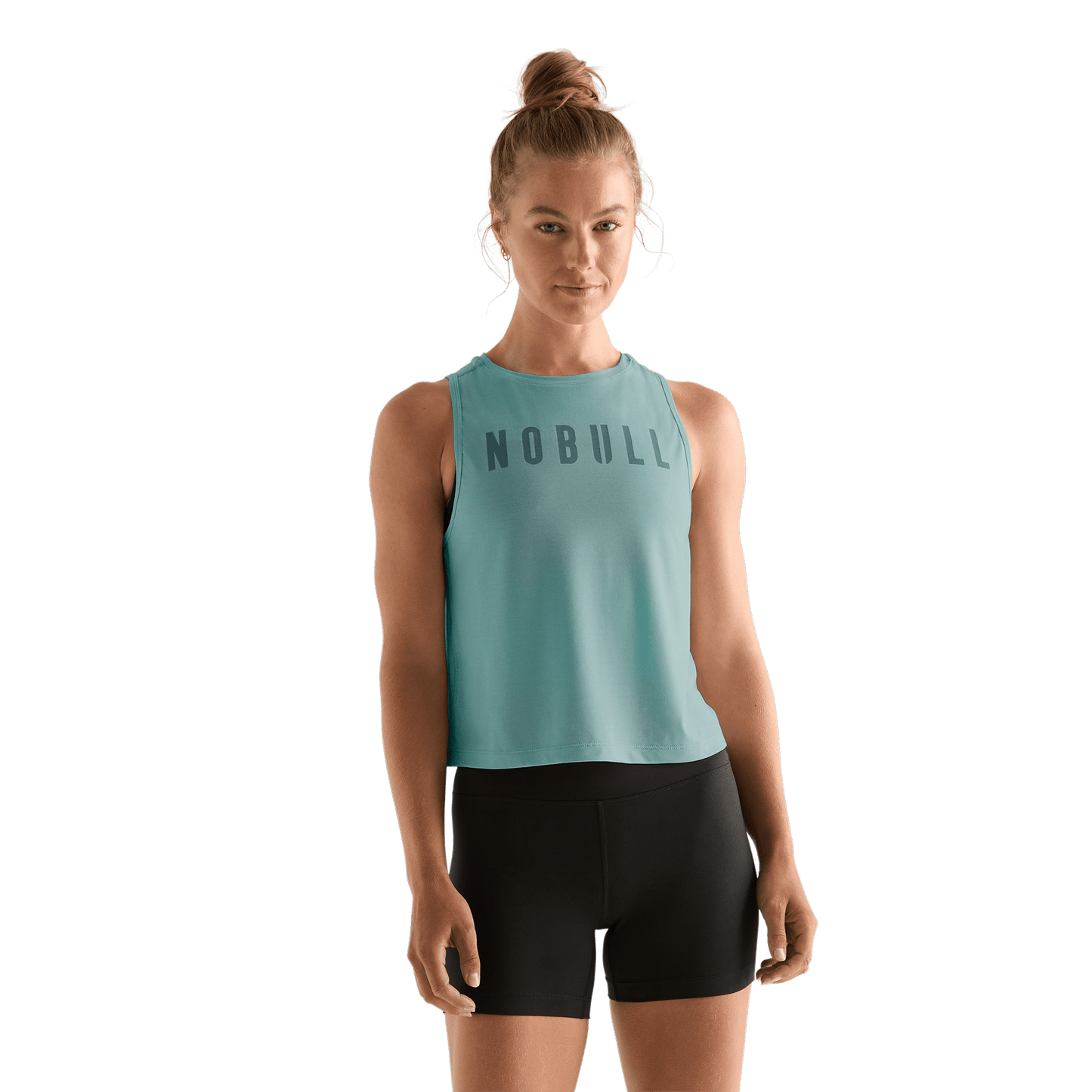 Oil Blue Women's NOBULL Muscle Tank Front Angle.