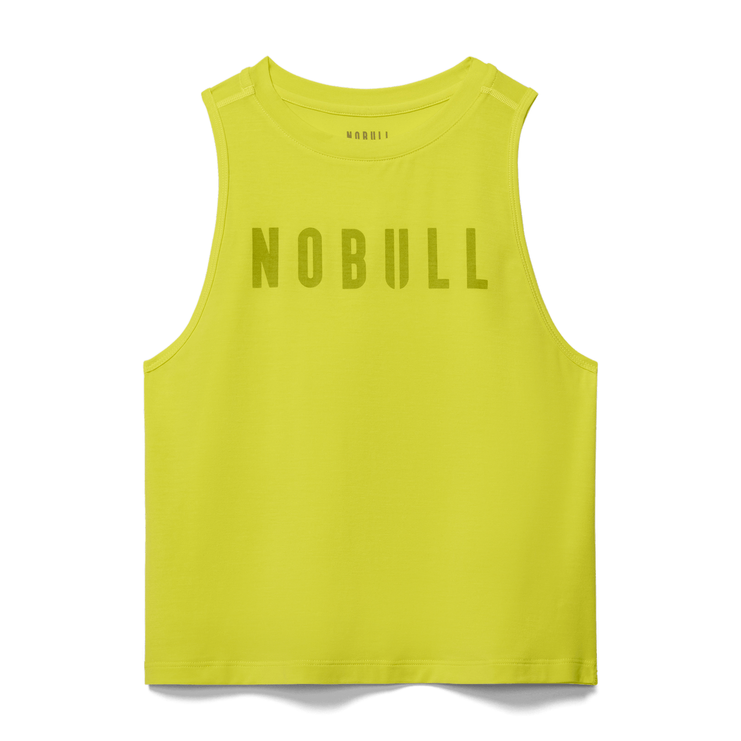 Neon Yellow Women's Muscle Tank Silhouette Angle.