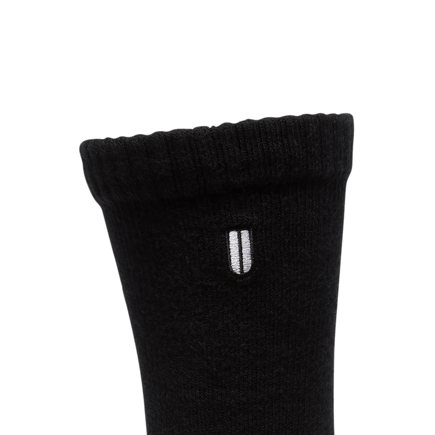Black Crew Sock Front Upper Silhouette Angle