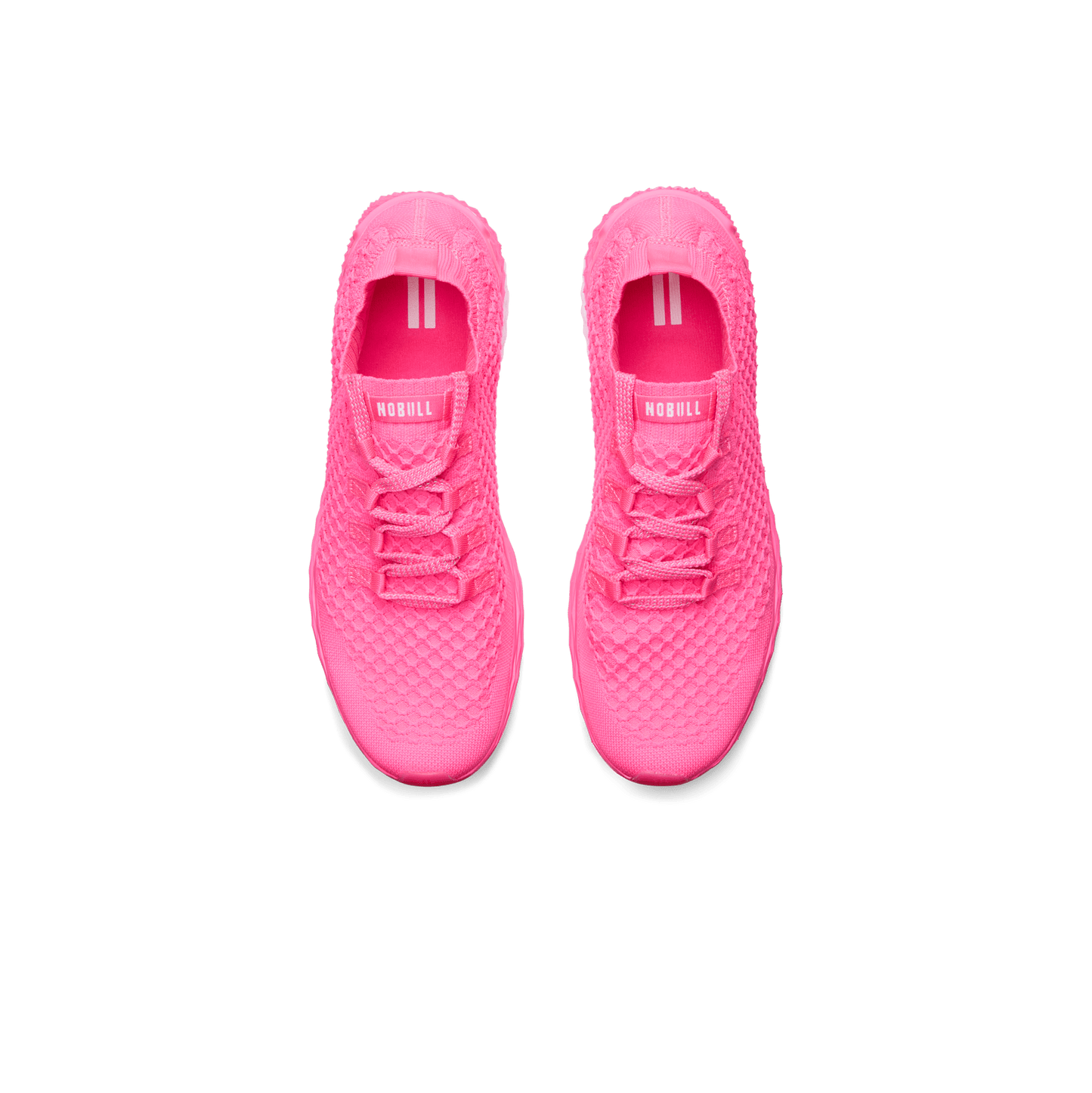 Men's Neon Pink Allday Knit Shoes Above Angle