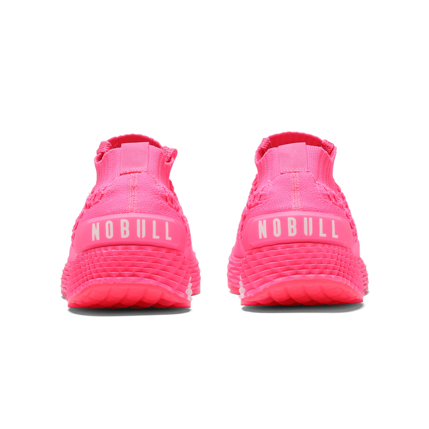 Men's Neon Pink Allday Knit Shoes Back Angle