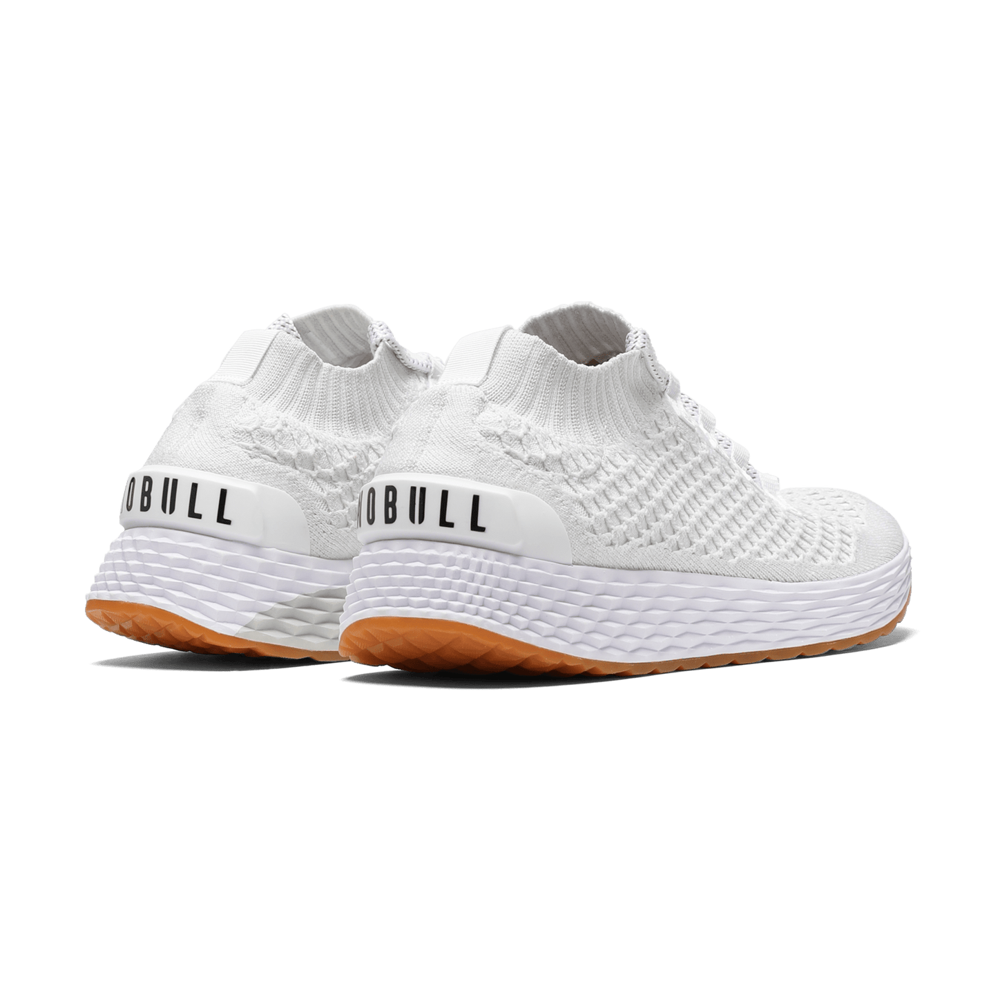 Women's White Allday Knit Shoes Back Side Angle