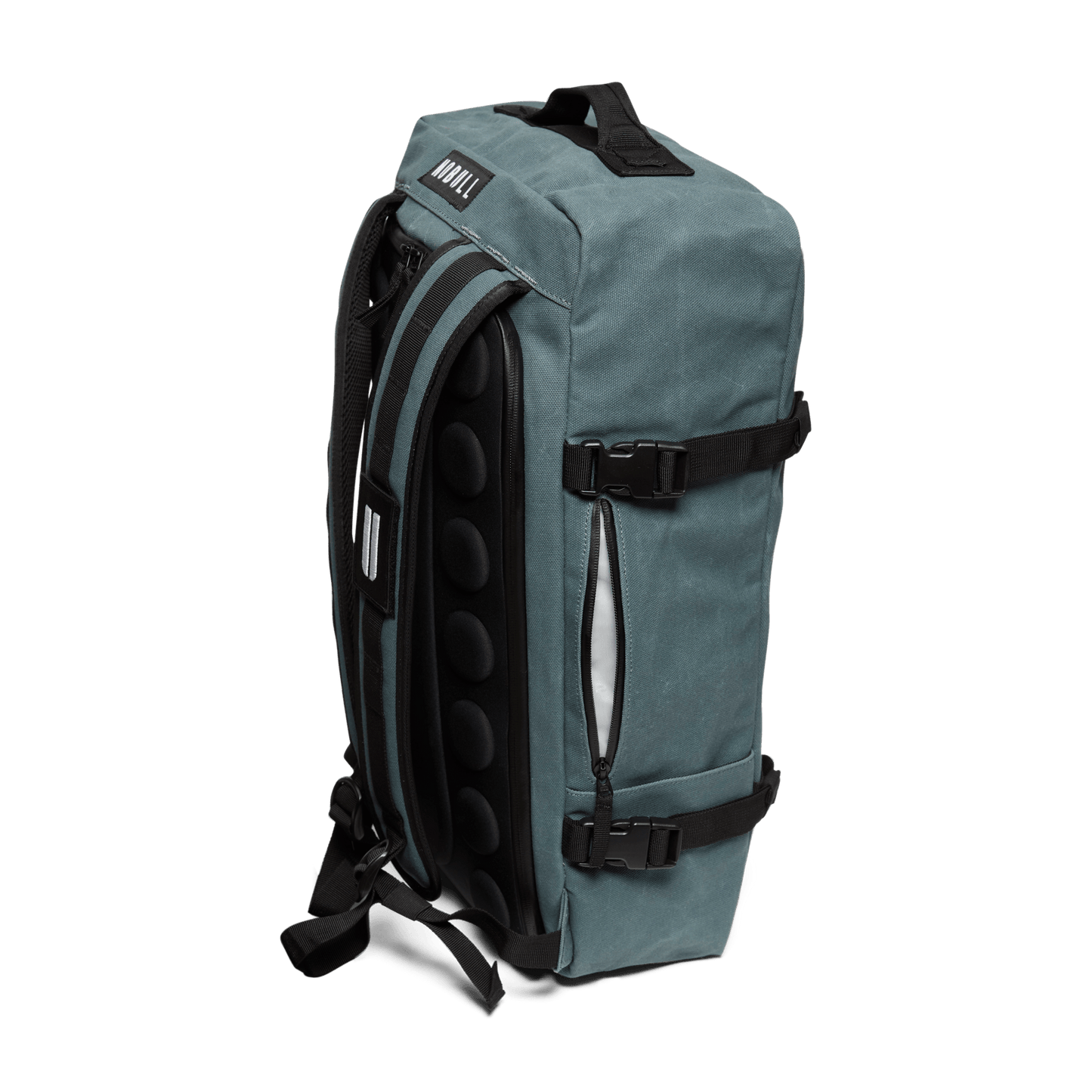 NOBULL Alpine Waxed Canvas Duffleback Side Pocket Angle