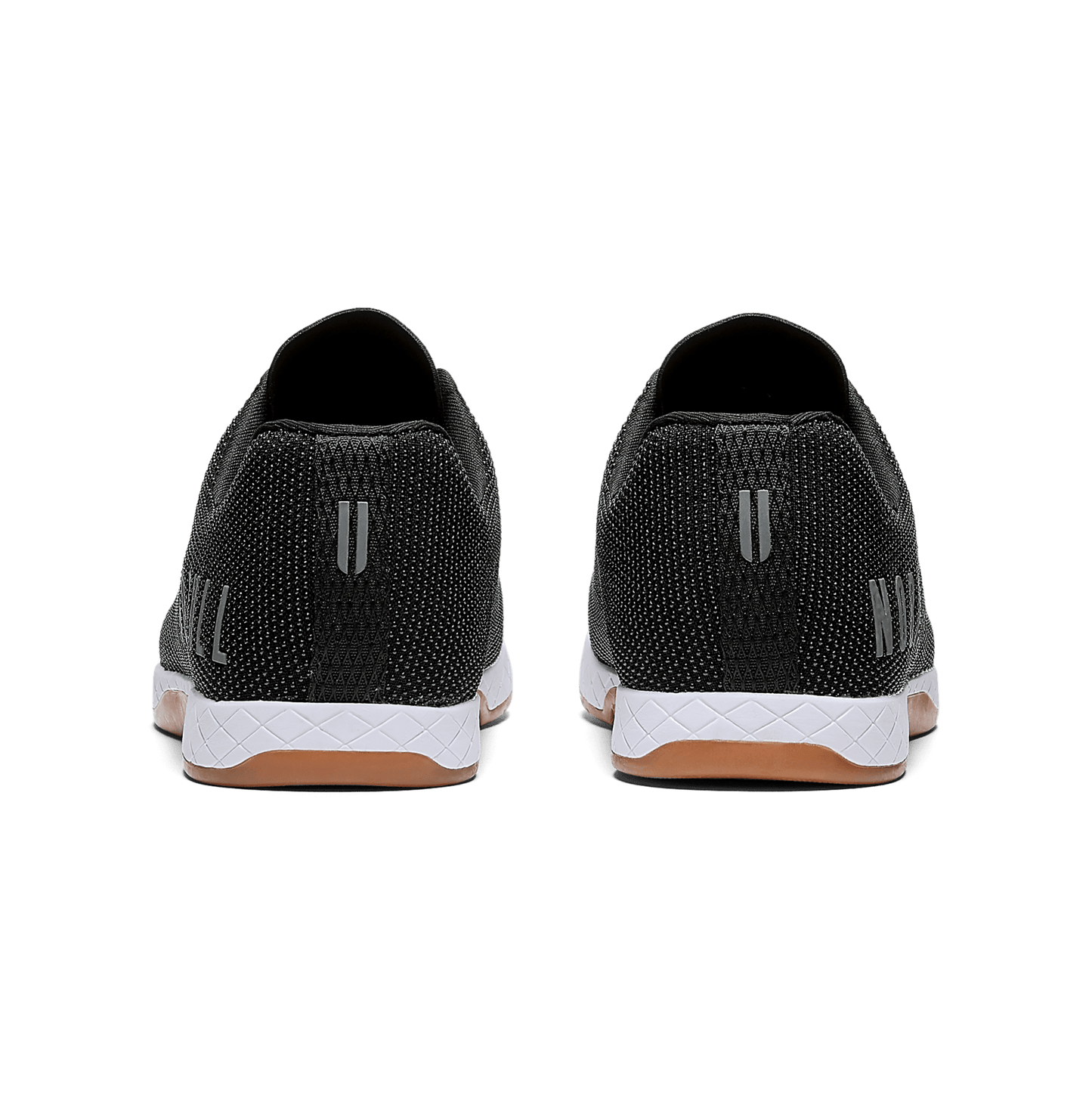 Women's Black White Gum Outwork Shoes Back Angle
