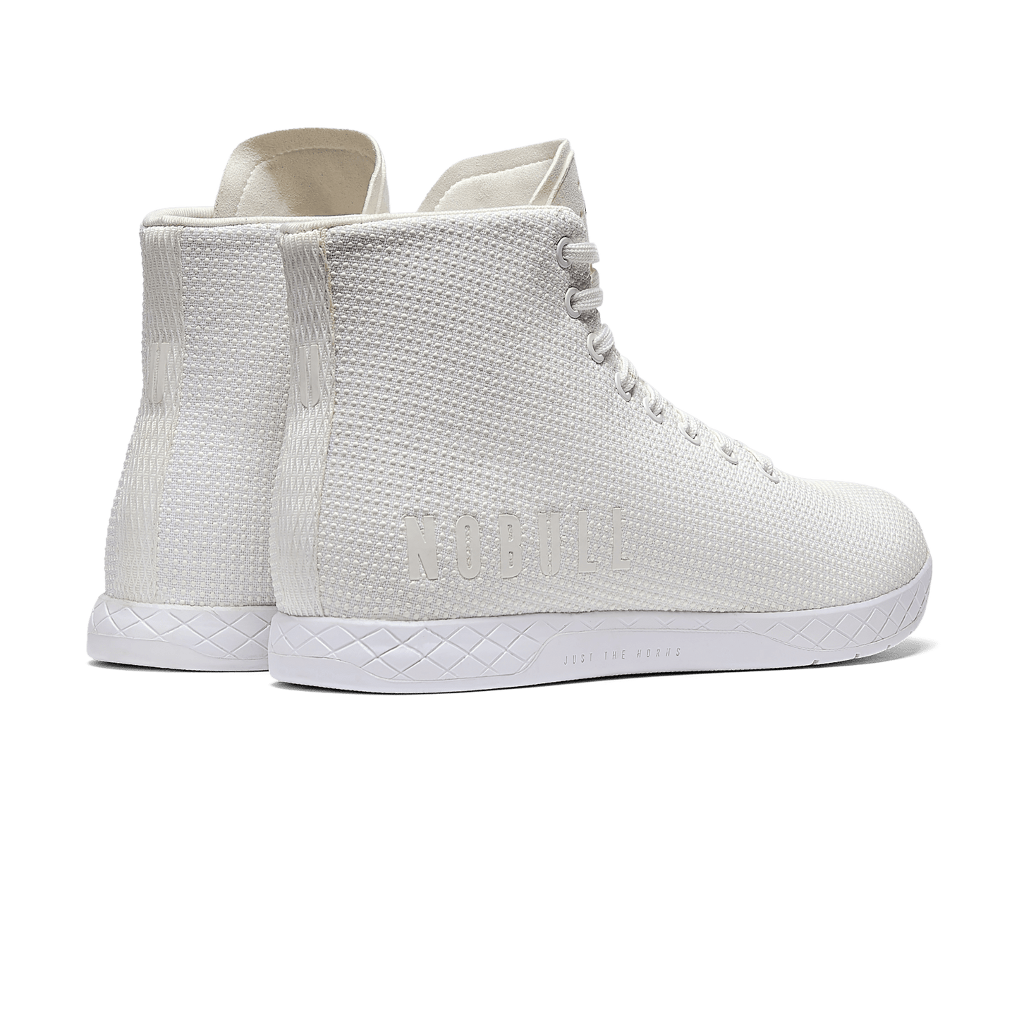 Women's White Outwork High-Top Shoes Back Side Angle