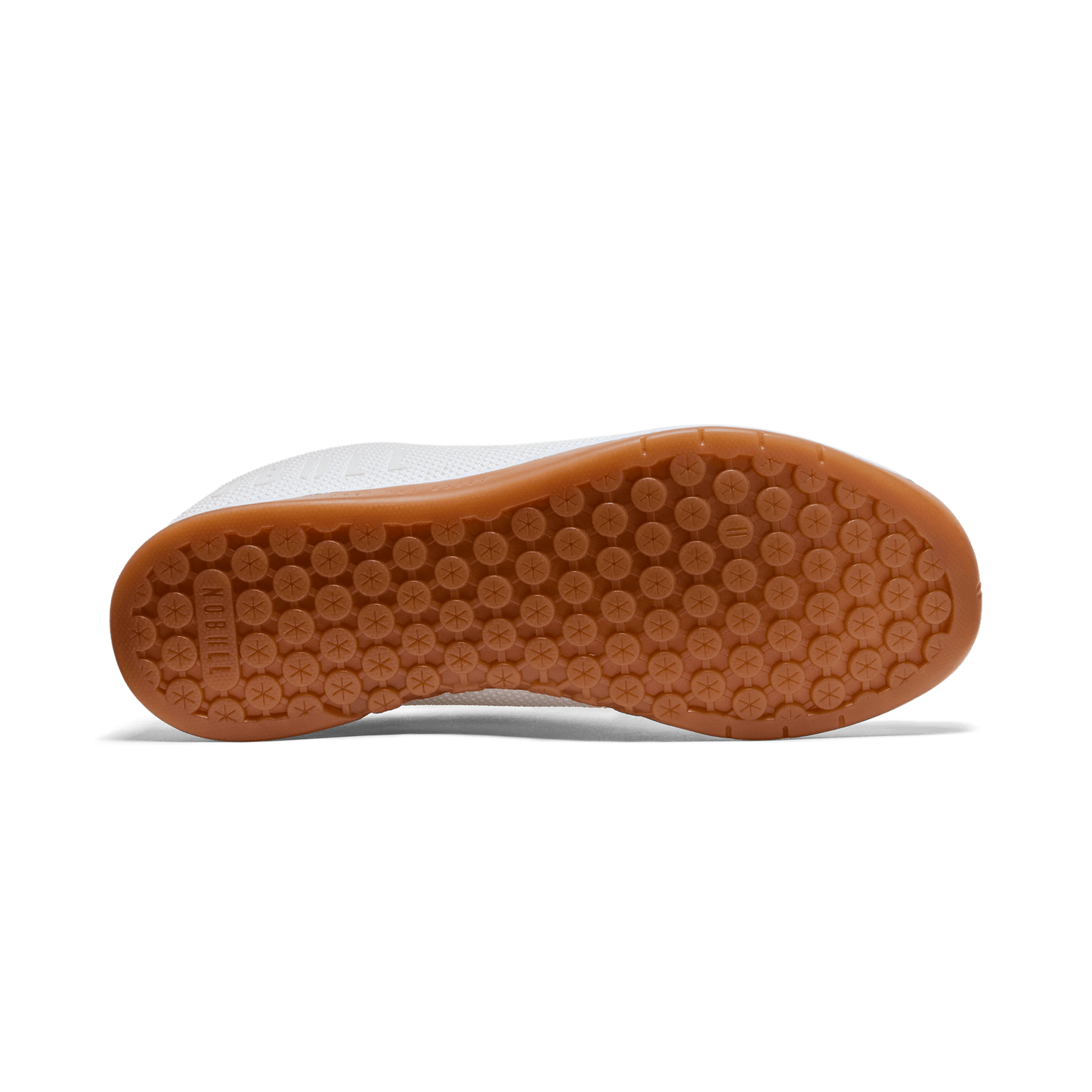 Men's White Gum Outwork Shoes Bottom Angle