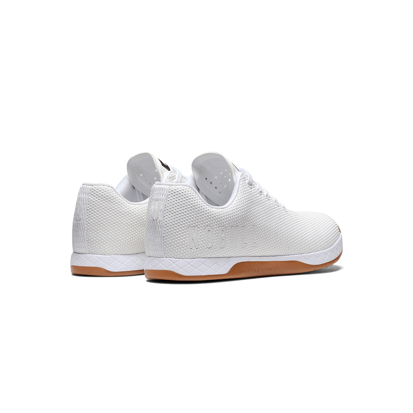 Men's White Gum Outwork Shoes Back Side Angle