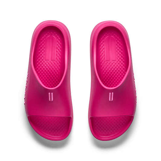 Women's Signal Pink Recharge Slide Overhead Angle.