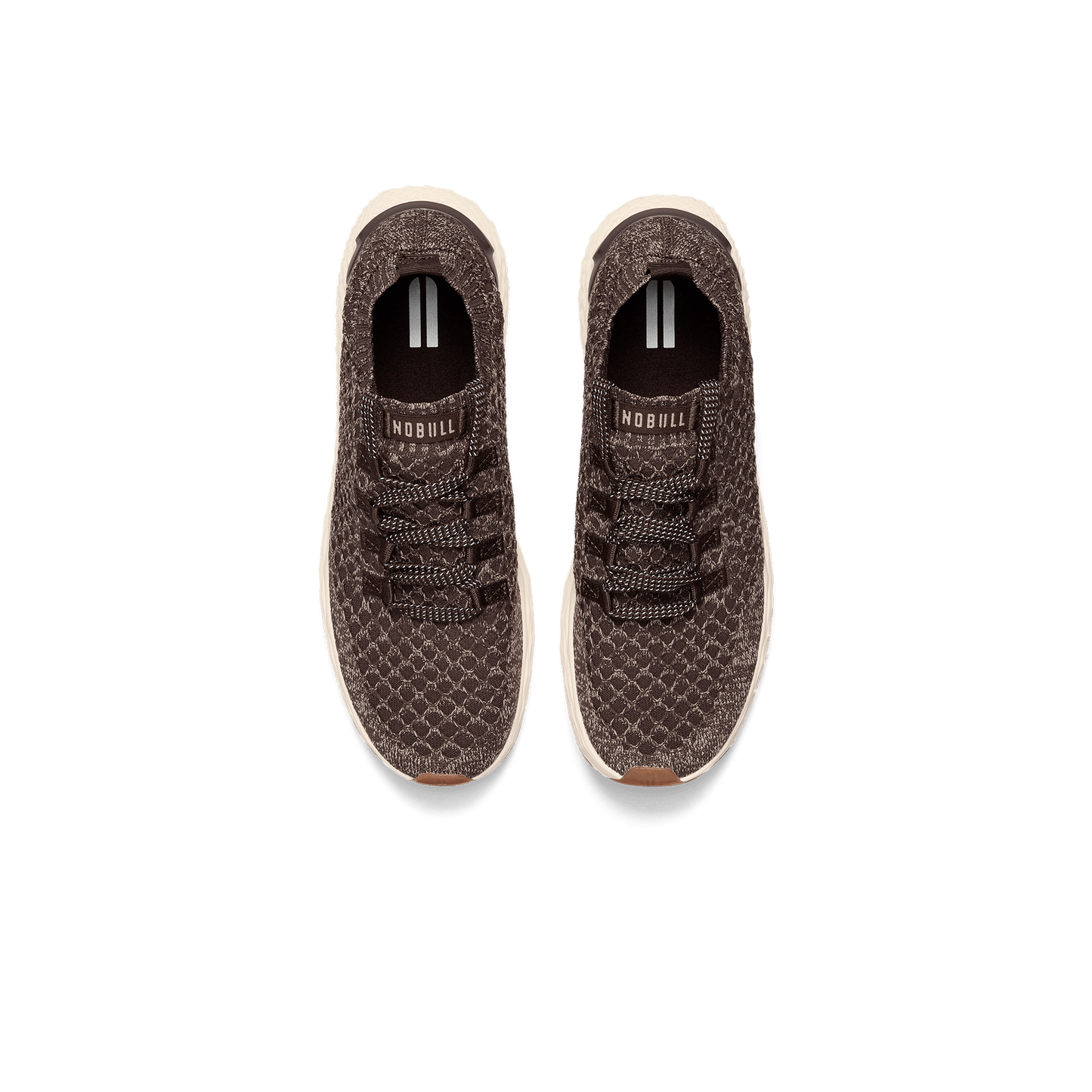 Brown Heather Allday Knit Shoes Above Angle.